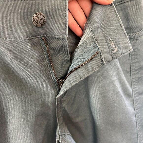 prAna size 6/28 Skinny Leg Cropped Jeans Carlotta Crop Pants Starling Green Blue - Picture 5 of 7